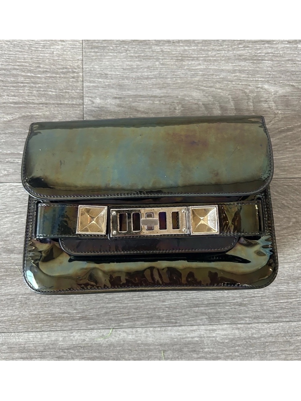 Proenza Schouler PS11 Mini Classic Oil Slick Patent Leather Holographic Bag